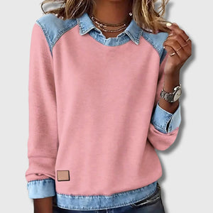 Céleste - Pull Denim Col Polo