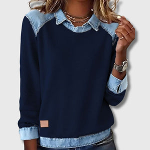 Céleste - Pull Denim Col Polo