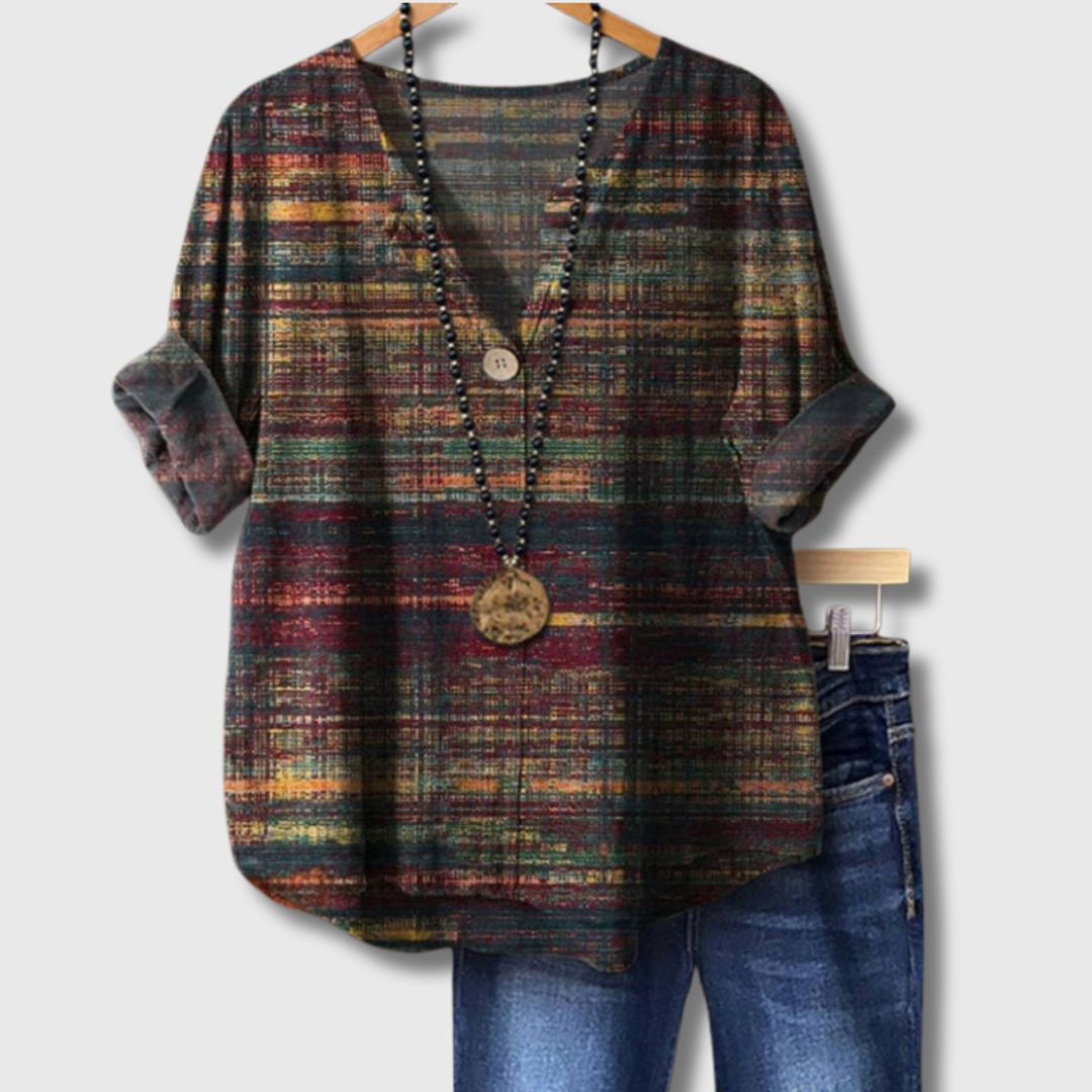 Éloïse - Blouse colorée vintage pour femme