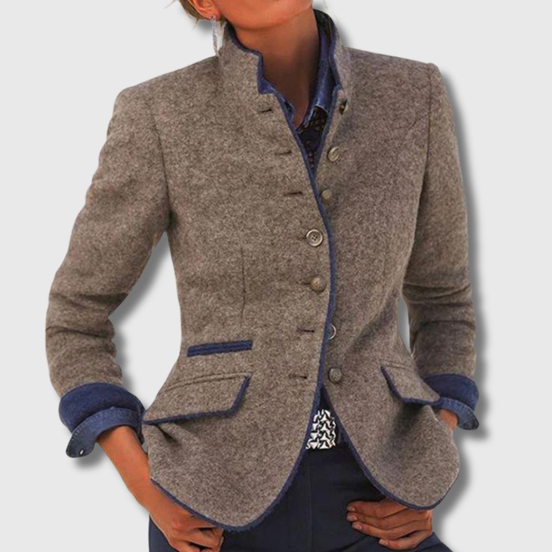 Vivienne - Blazer Femme Classique Laine Mélangée Édition Limitée