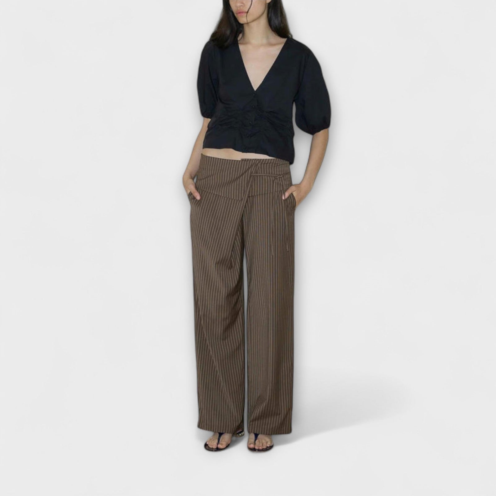 Julia - Pantalon Rayé Pliable