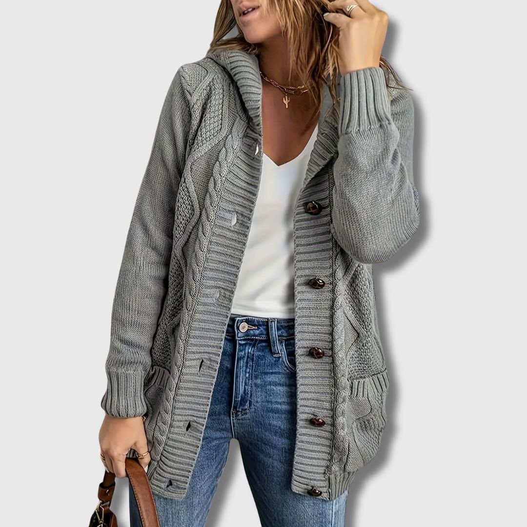 Noémie - Cardigan à Capuche et Boutons