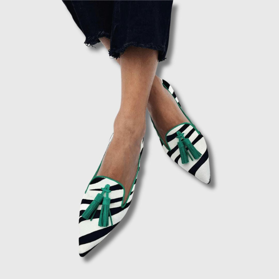 Riane - Mocassion Zèbre Vert