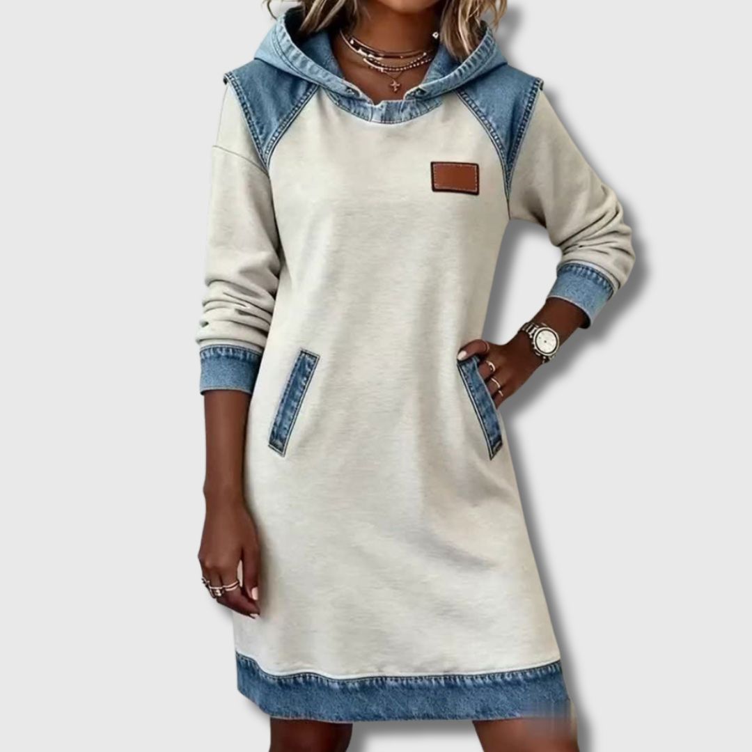 Élise - Robe à Capuche Denim