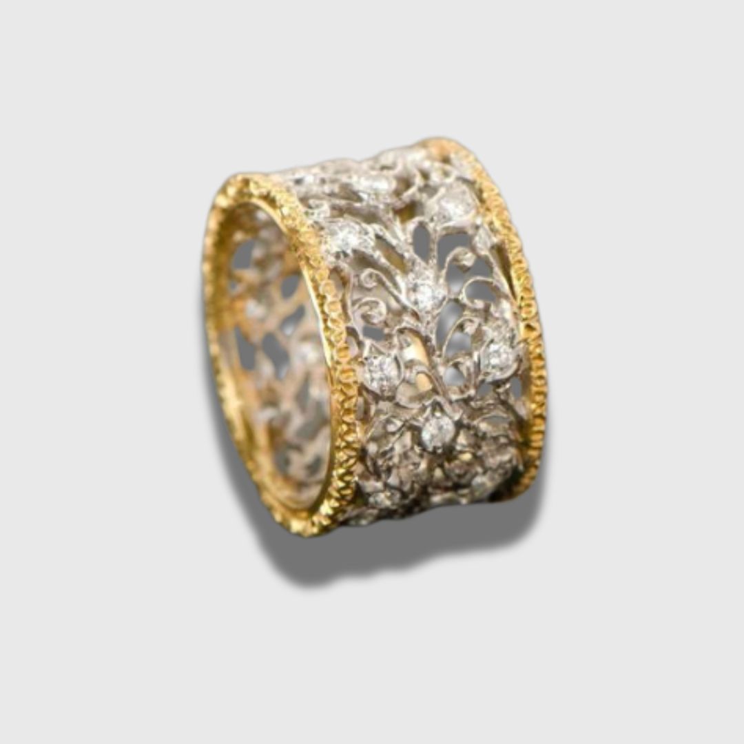 Mika - Bague en Zirkonia Vintage Efeu