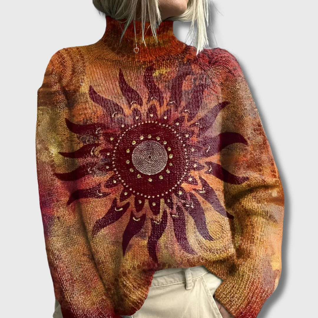 Liv - Pull Tribal avec Motif Soleil