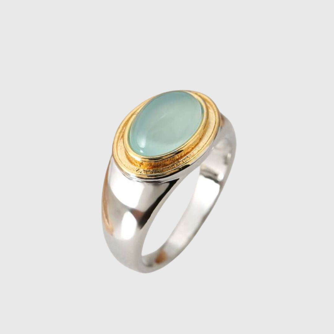 Gabi - Bague vintage en pierre de lune verte