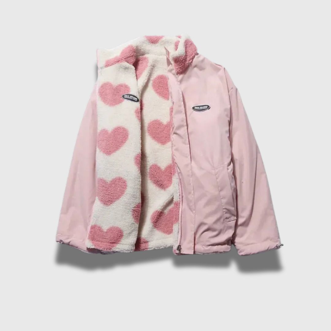 Katharina - Veste réversible à cœurs
